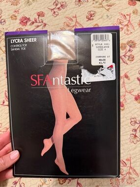 Vintage SFAntastic Sheer Sandal Toe Pantyhose in Sandalwood
